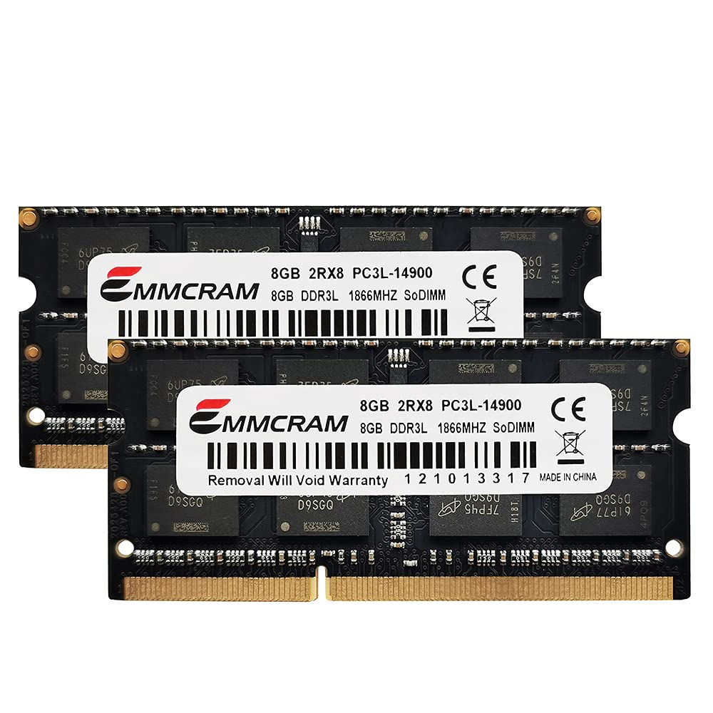 Emmcram 16Gb(8Gbx2) Pc3L 14900S Ddr3L Laptop Ram Ddr3 1866Mhz 1867Mhz Sodimm 1.35V Non Ecc Unbuffered 204Pin Notebook Memory